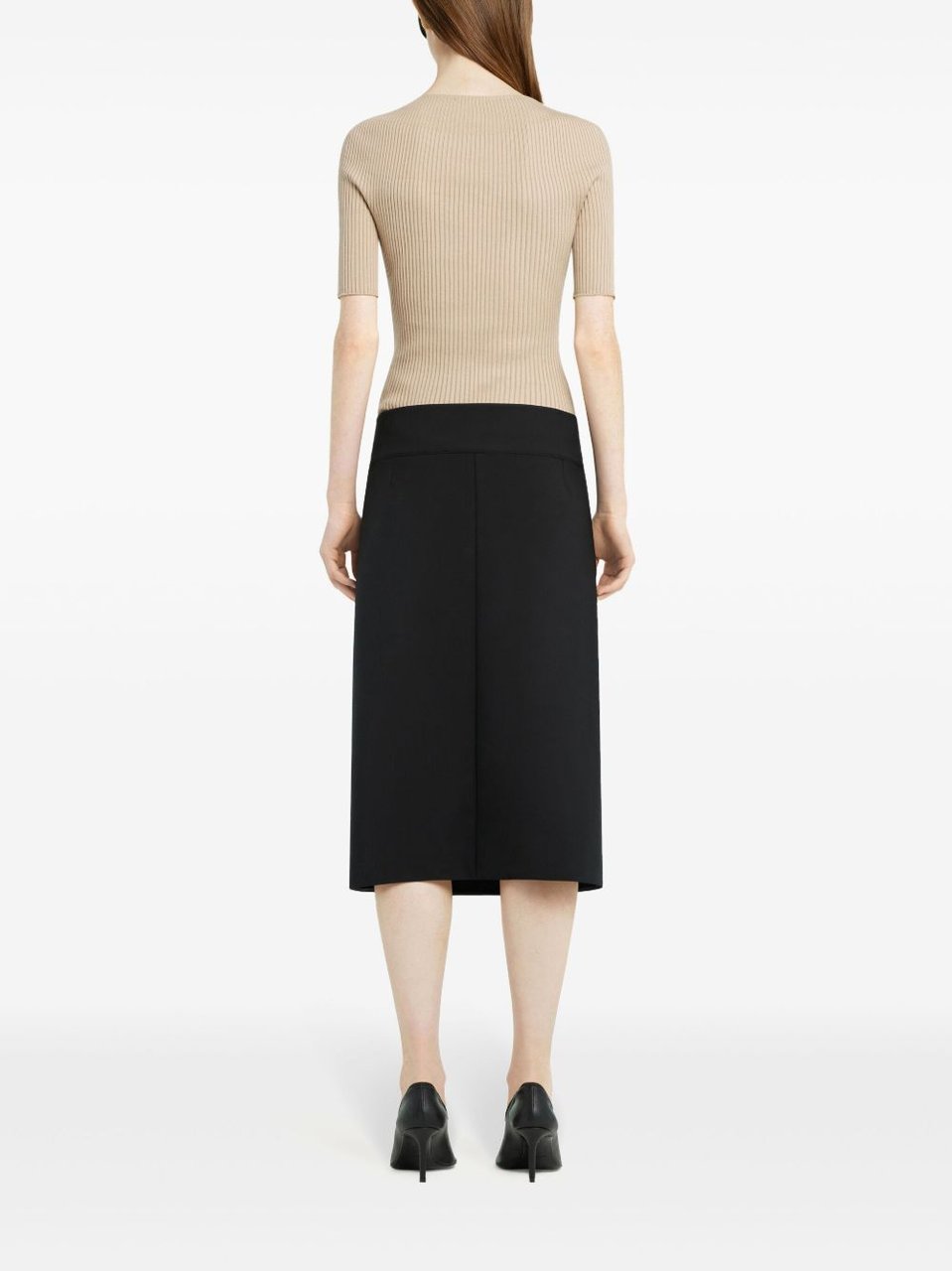 COURREGES Ribbed Knit Sweater Neutraal