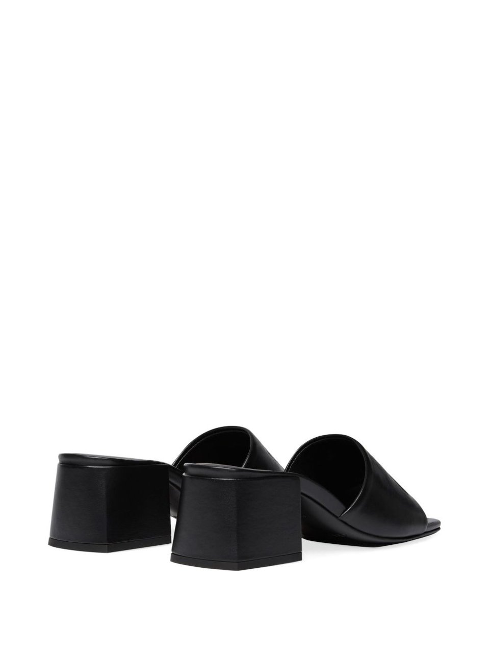 COURREGES Square Open Toe Black Sandals Zwart