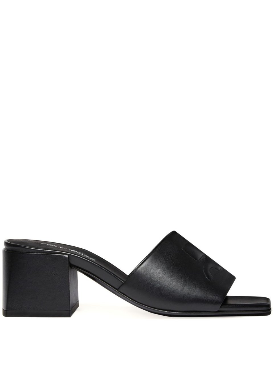 COURREGES Square Open Toe Black Sandals Zwart