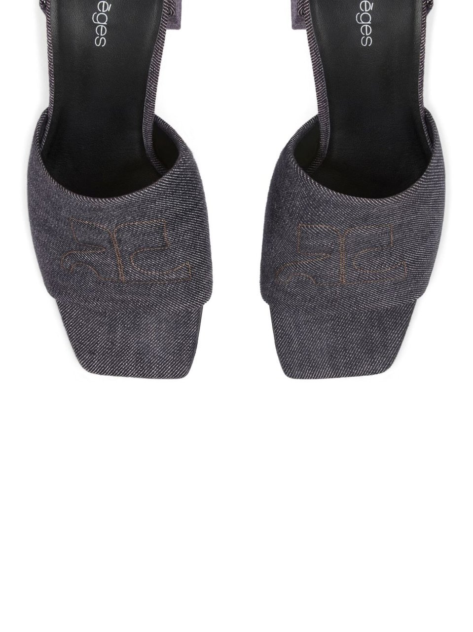 COURREGES Textured Grey Slip-On Sandals Grijs
