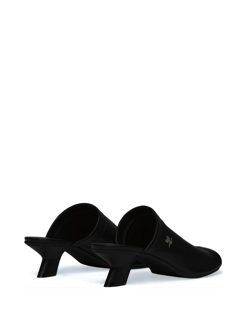 COURREGES Sculpted Heel Peep Toe Sandals Zwart