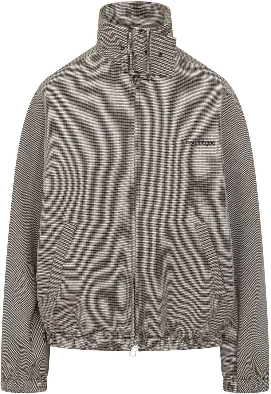 COURREGES Giacca Bomber Pied de Poule Taupe