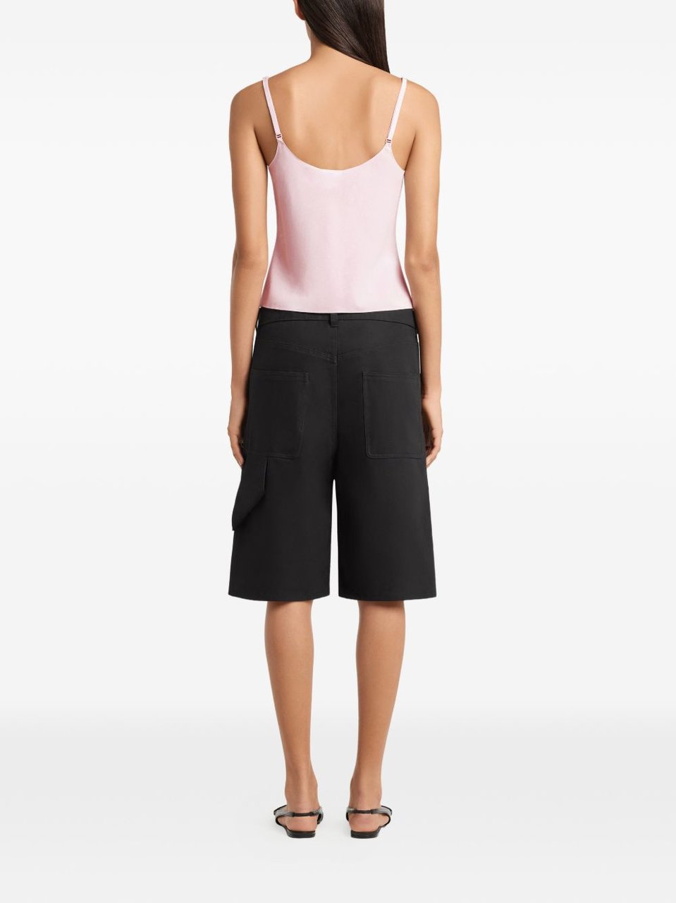 COURREGES Cropped Tank Top with Adjustable Spaghetti Straps Roze