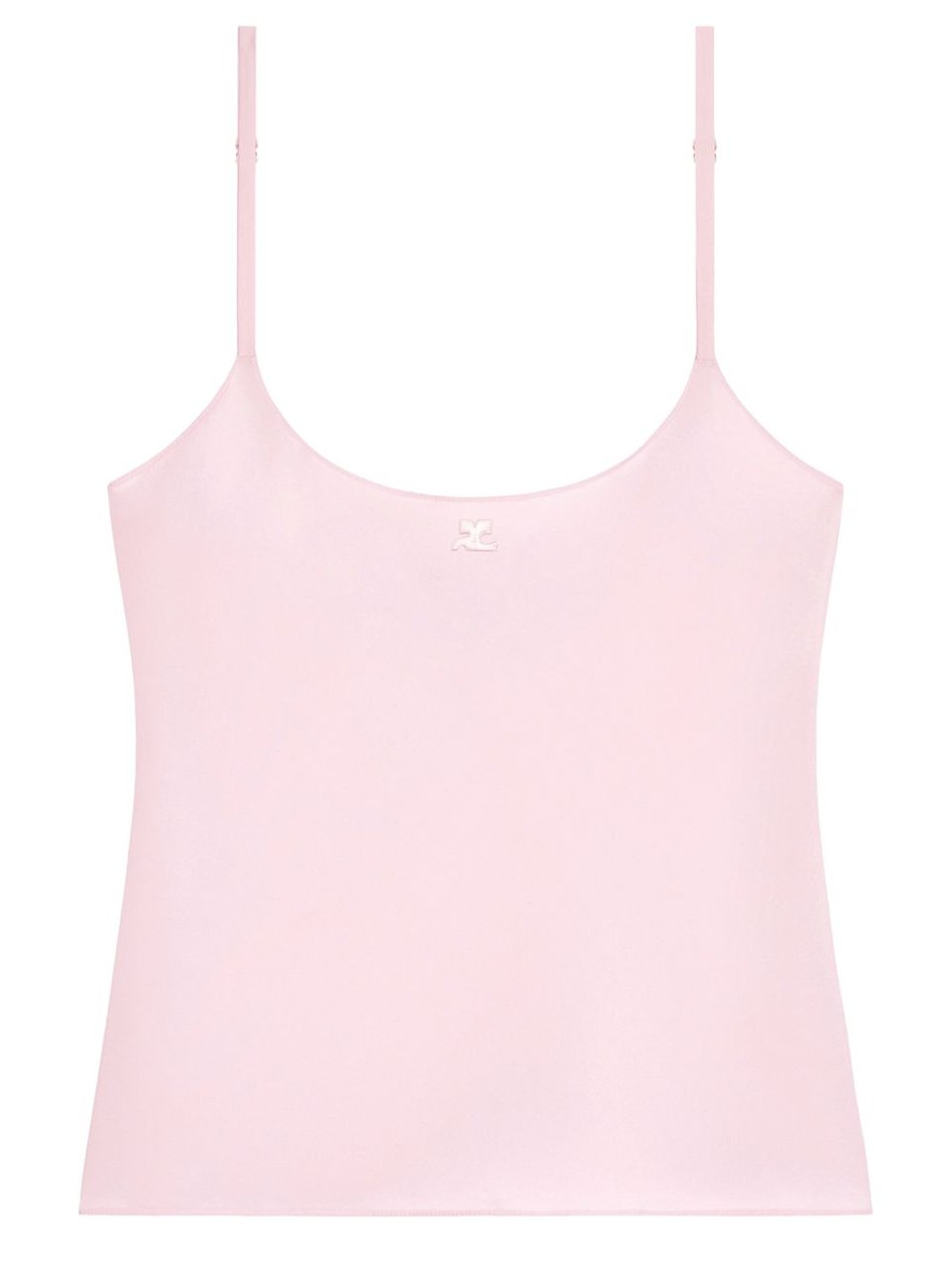 COURREGES Cropped Tank Top with Adjustable Spaghetti Straps Roze