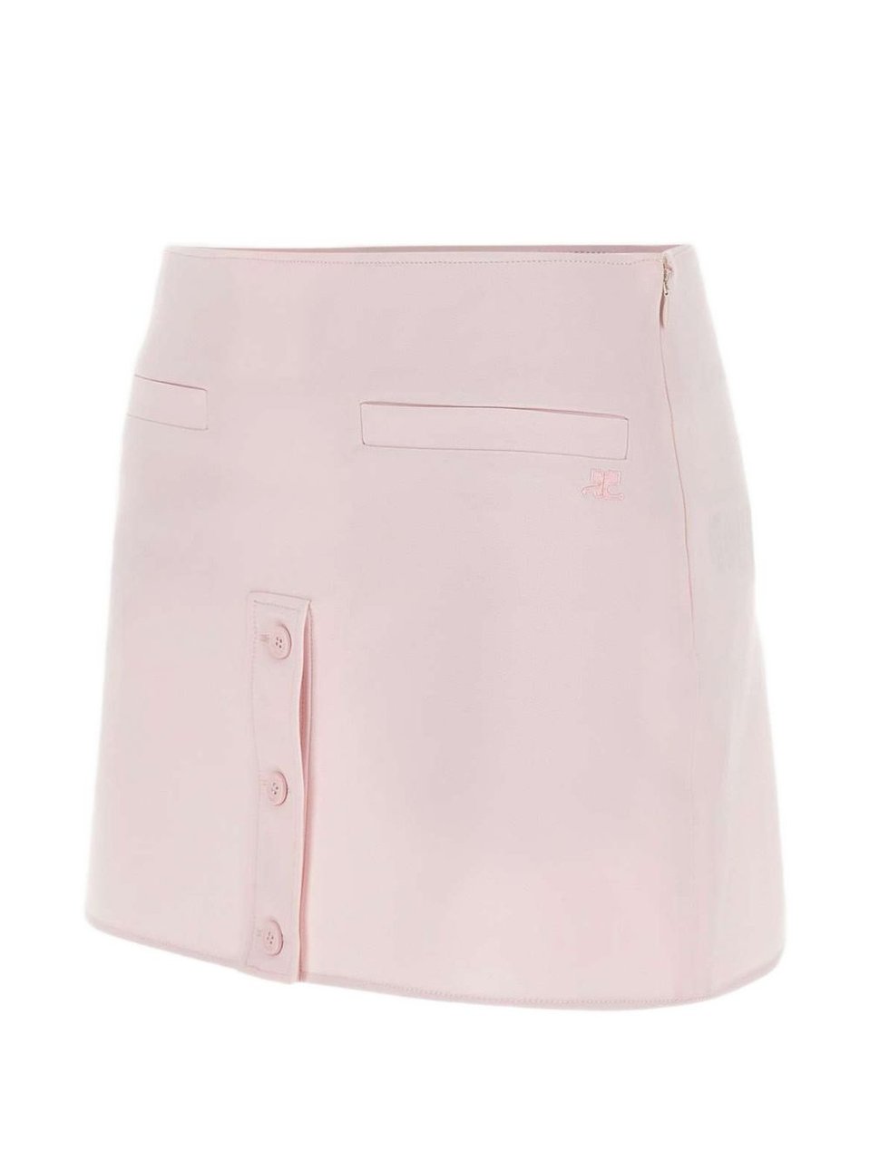 COURREGES Pastel Pink Mini Skirt with High Waist Roze
