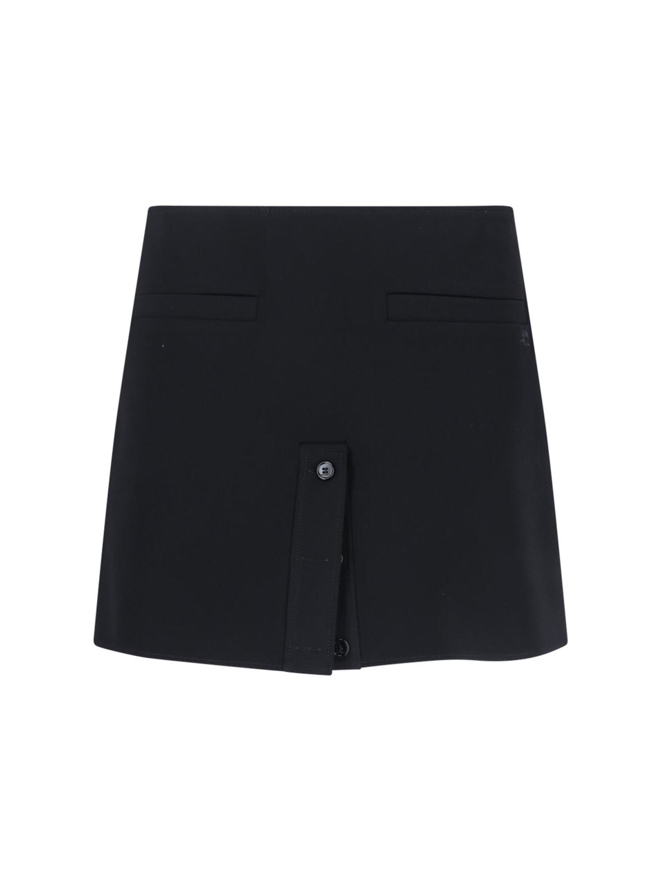 COURREGES Logo Mini Skirt – Black Zwart