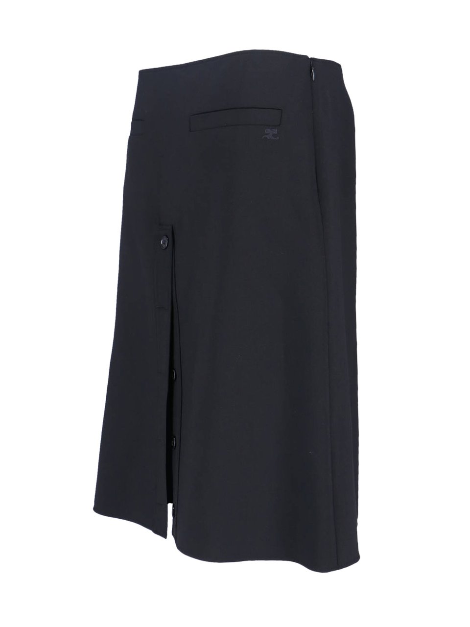COURREGES Logo Midi Skirt – Black Zwart