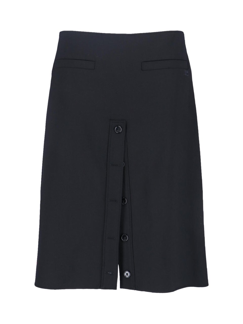 COURREGES Logo Midi Skirt – Black Zwart