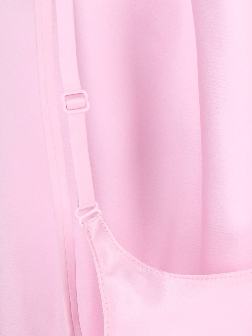 COURREGES Pink Silk Embroidered Logo Mini Dress Roze
