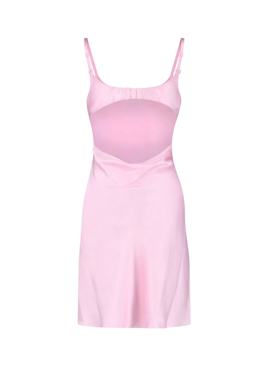COURREGES Pink Silk Embroidered Logo Mini Dress Roze