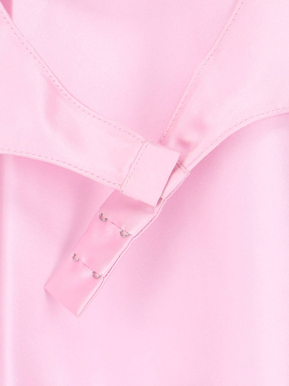 COURREGES Pink Silk Embroidered Logo Mini Dress Roze