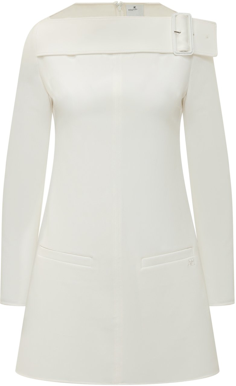 COURREGES Abito Corto Con Spallina E Fibbia Wit