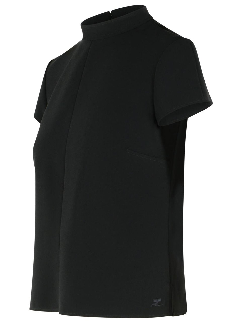 COURREGES 'Heritage' Black Polyester Blend T-Shirt Zwart