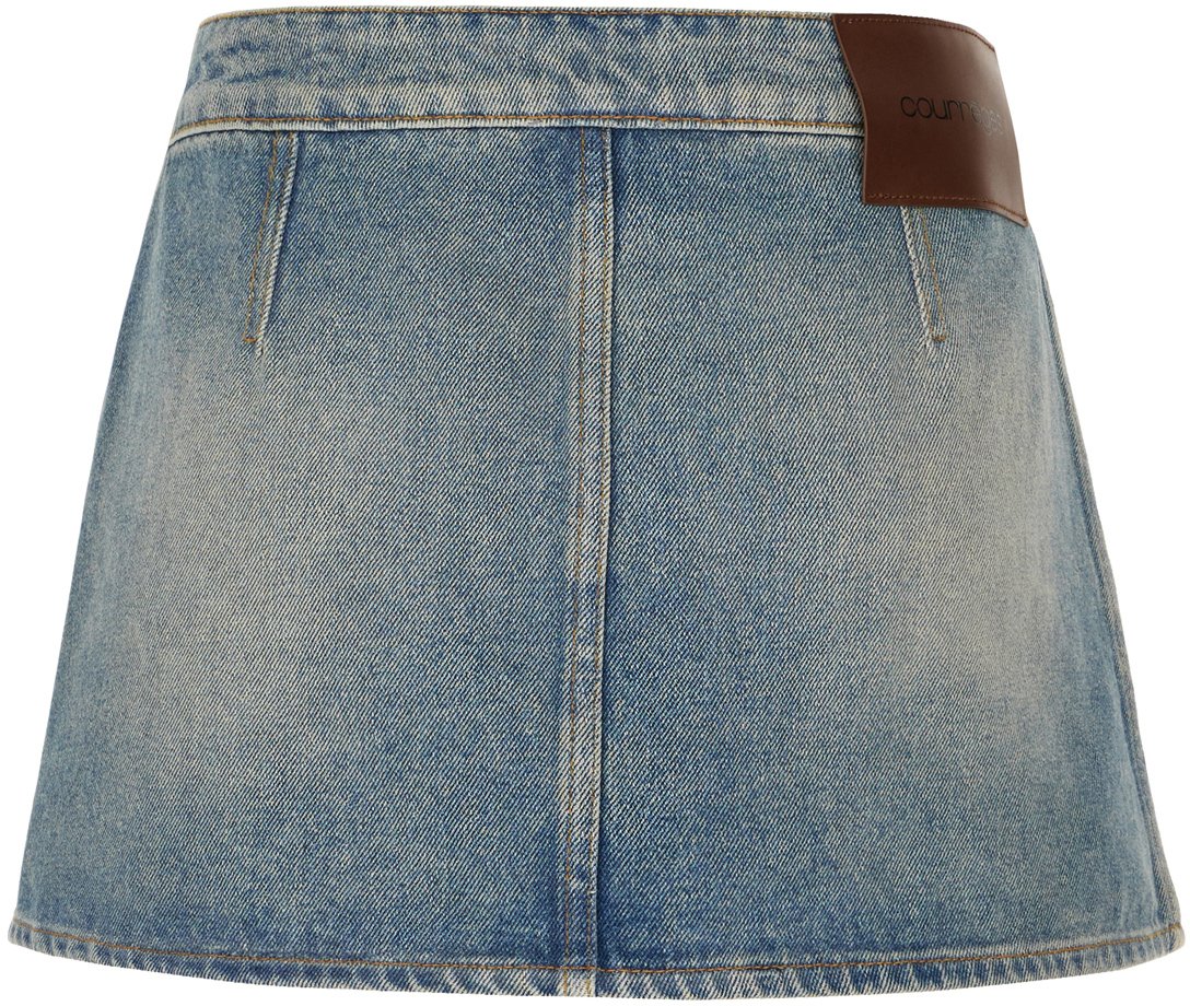 COURREGES Courreges Denim mini skirt Blauw