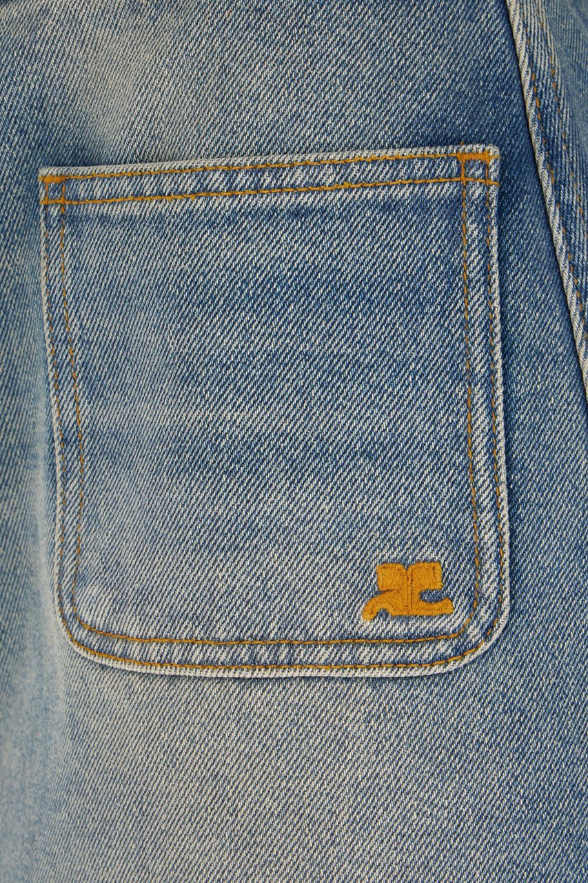 COURREGES Courreges Denim mini skirt Blauw