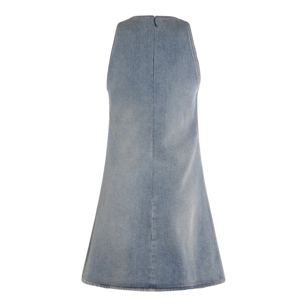 COURREGES A-Line Denim Mini Dress Grijs