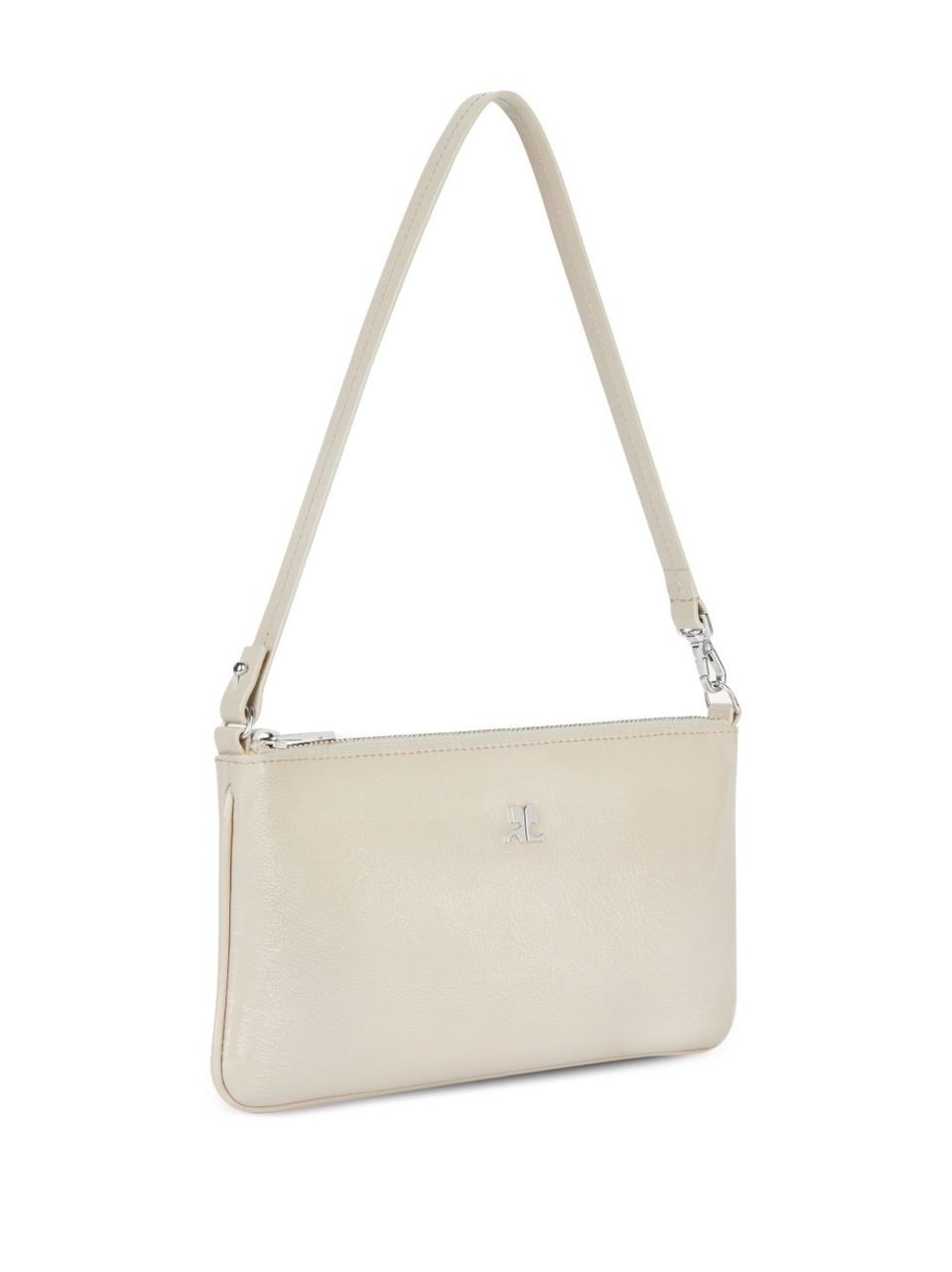 COURREGES Rectangular Handbag with Minimalist Design and Detachable Strap Neutraal