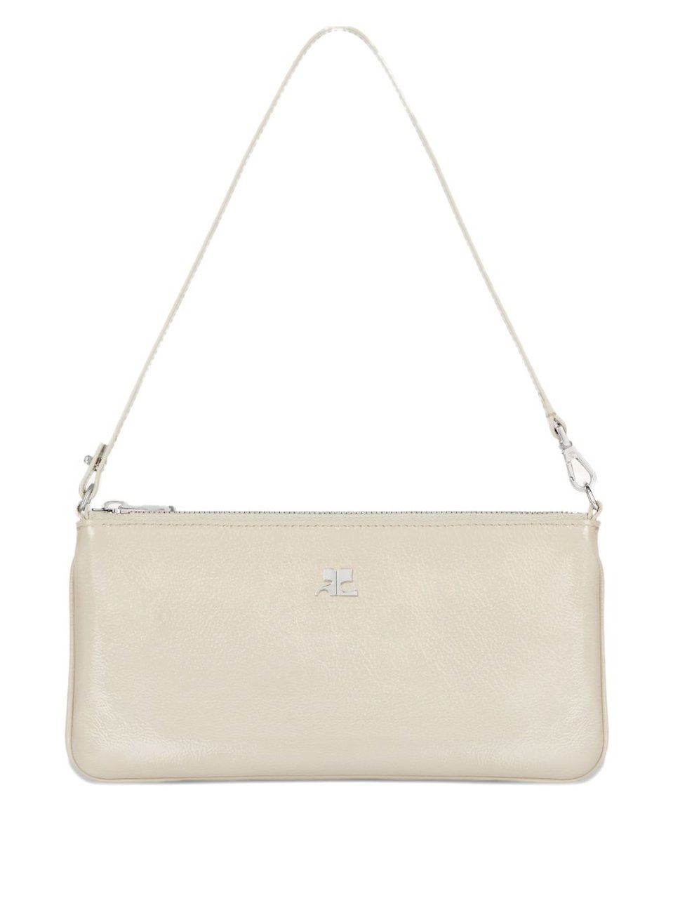 COURREGES Rectangular Handbag with Minimalist Design and Detachable Strap Neutraal