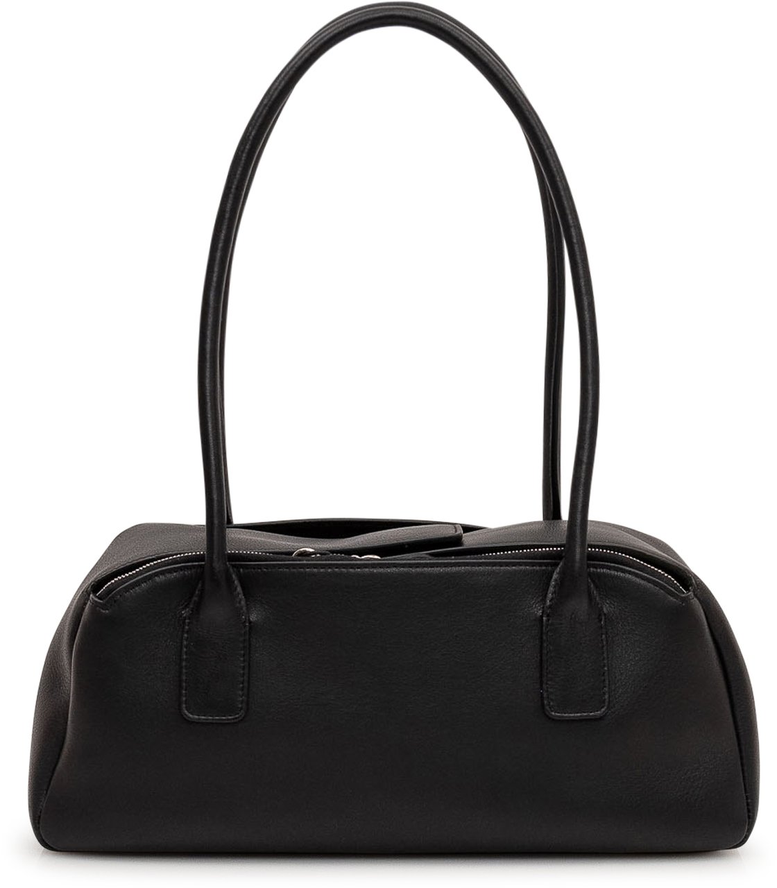 COURREGES Borsa a Mano in Pelle con Doppio Manico Zwart