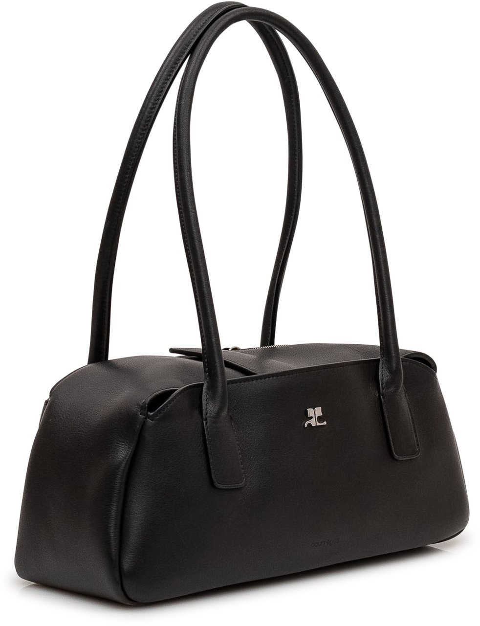 COURREGES Borsa a Mano in Pelle con Doppio Manico Zwart