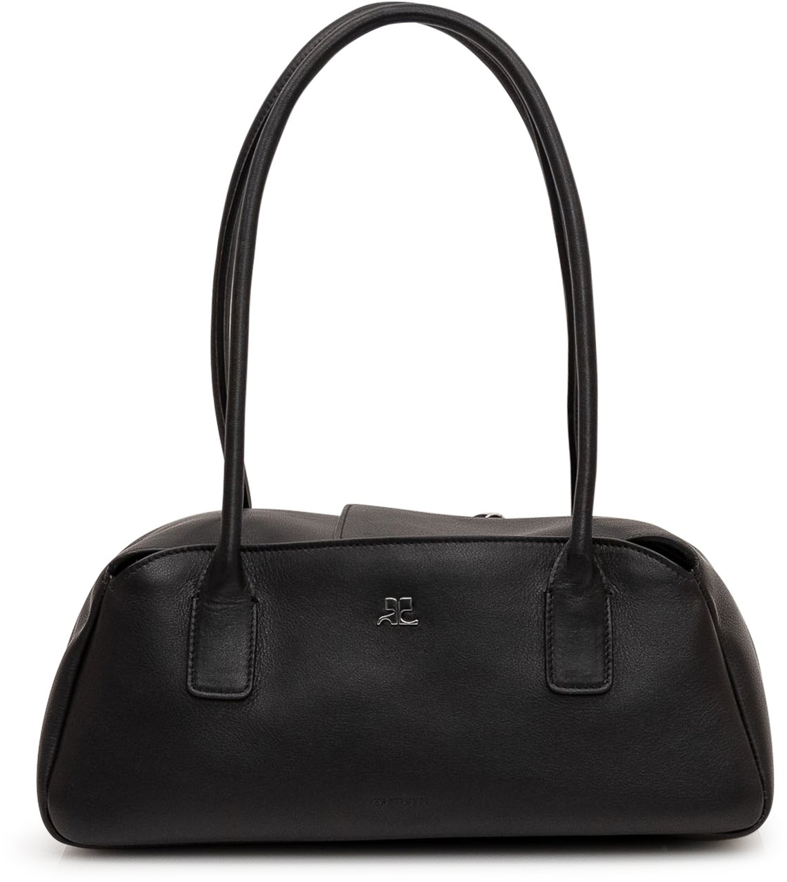 COURREGES Borsa a Mano in Pelle con Doppio Manico Zwart