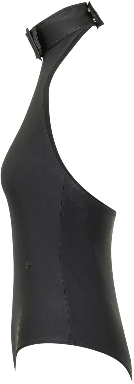 COURREGES Costume Intero Halter Con Fibbia Zwart
