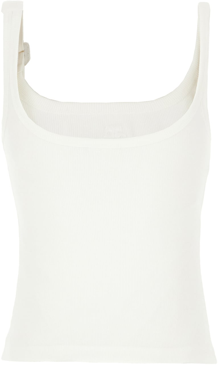 COURREGES Courreges White stretch cotton top Wit