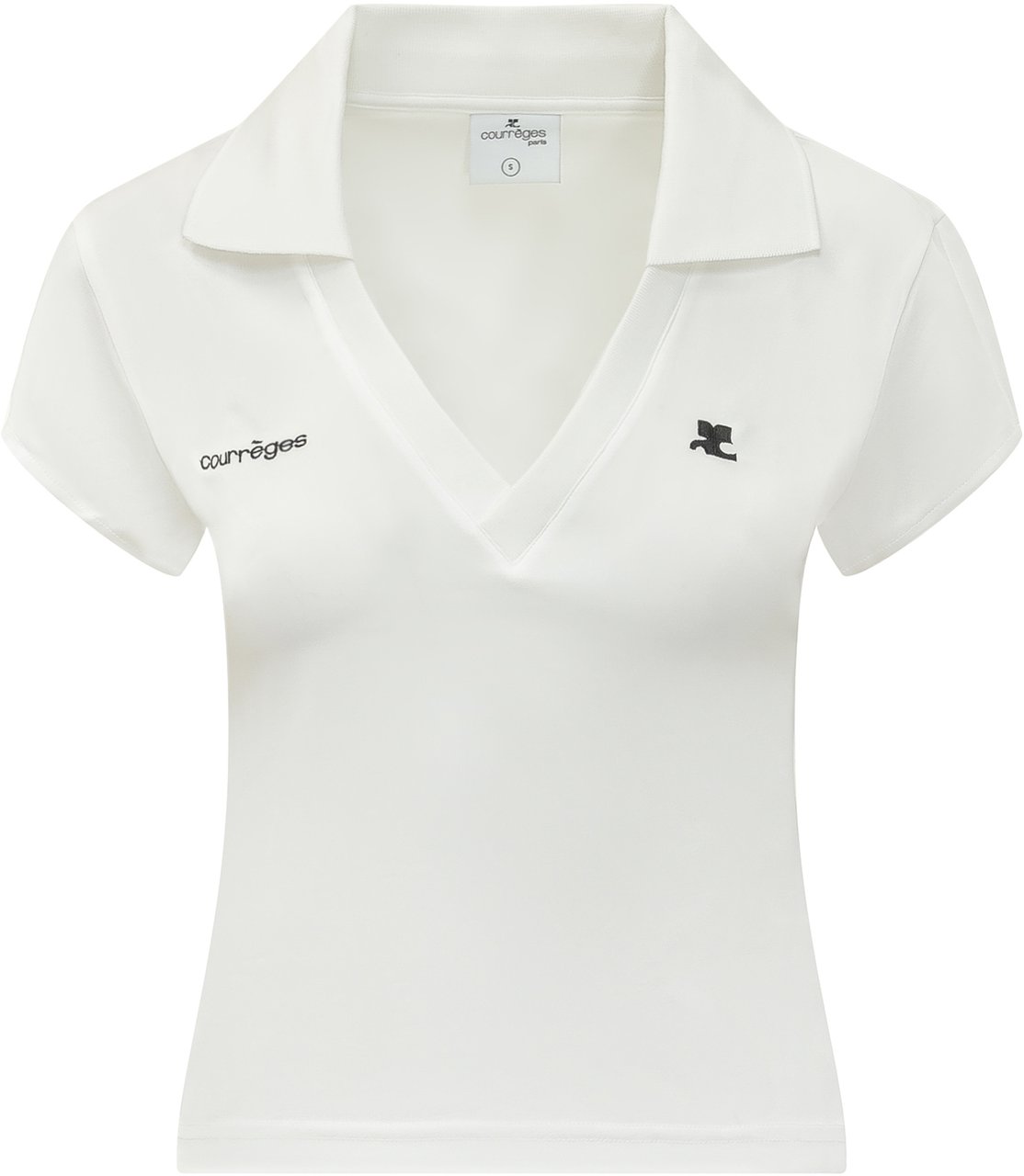 COURREGES Polo Sportiva Cropped Wit