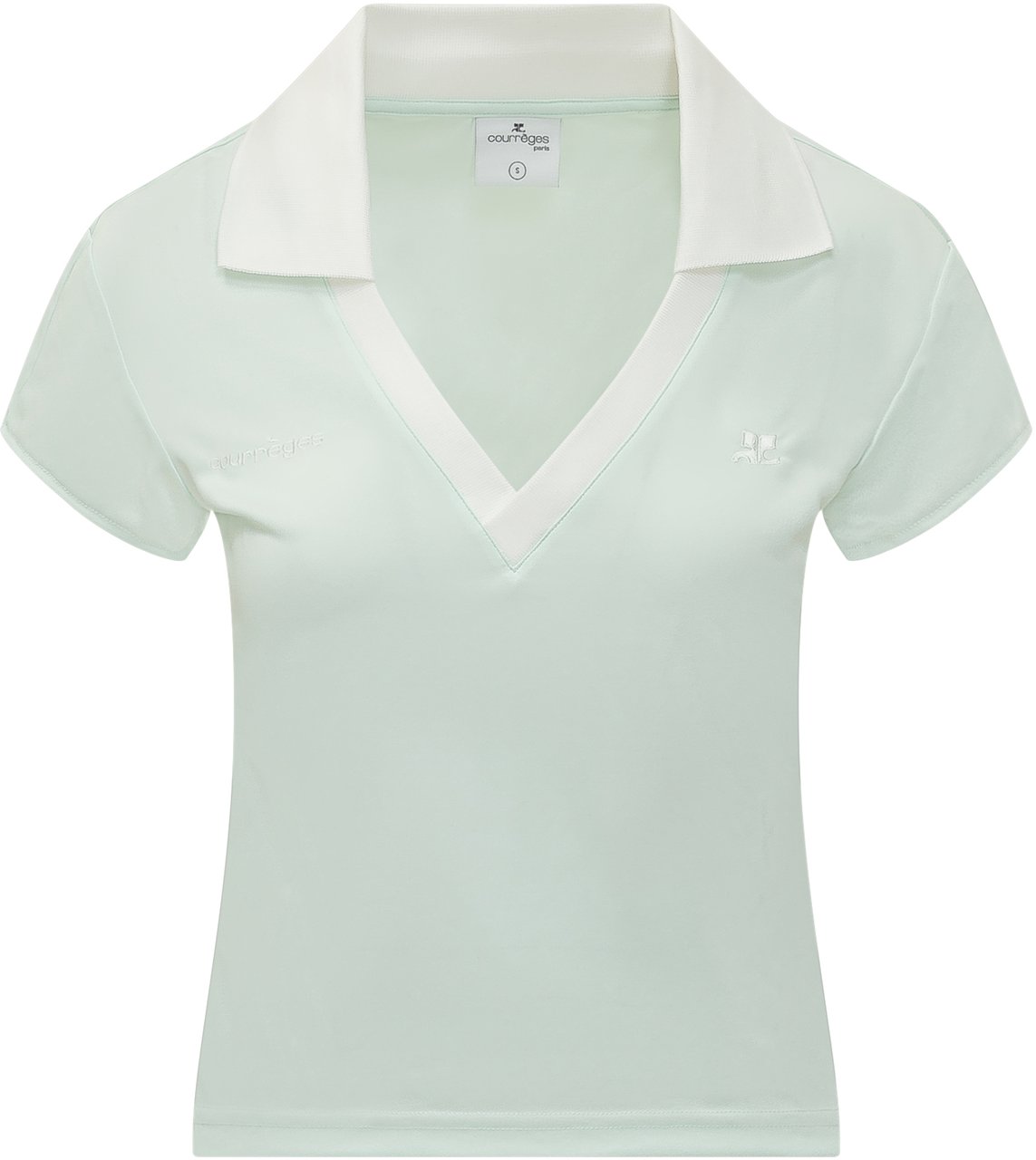 COURREGES Polo Sportiva Cropped Lime