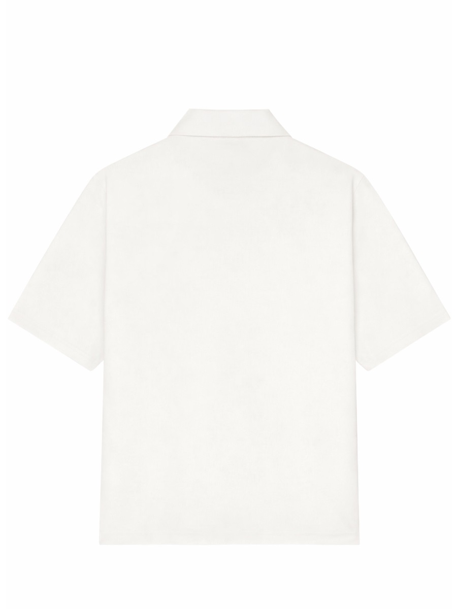 COURREGES Oversized Relaxed Fit Logo Polo Shirt Wit