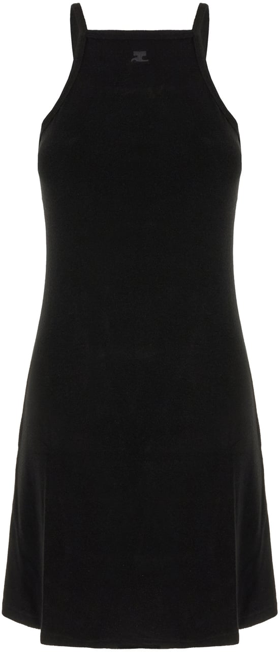 Courreges Black viscose blend dress Zwart