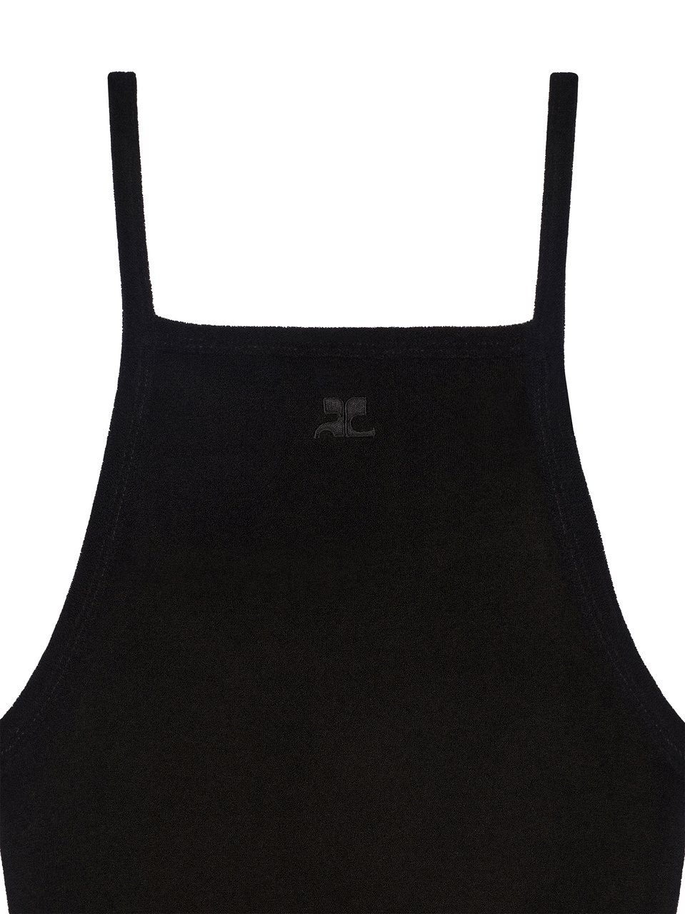 COURREGES Spongy Heritage Mini Dress with Flared Silhouette Zwart