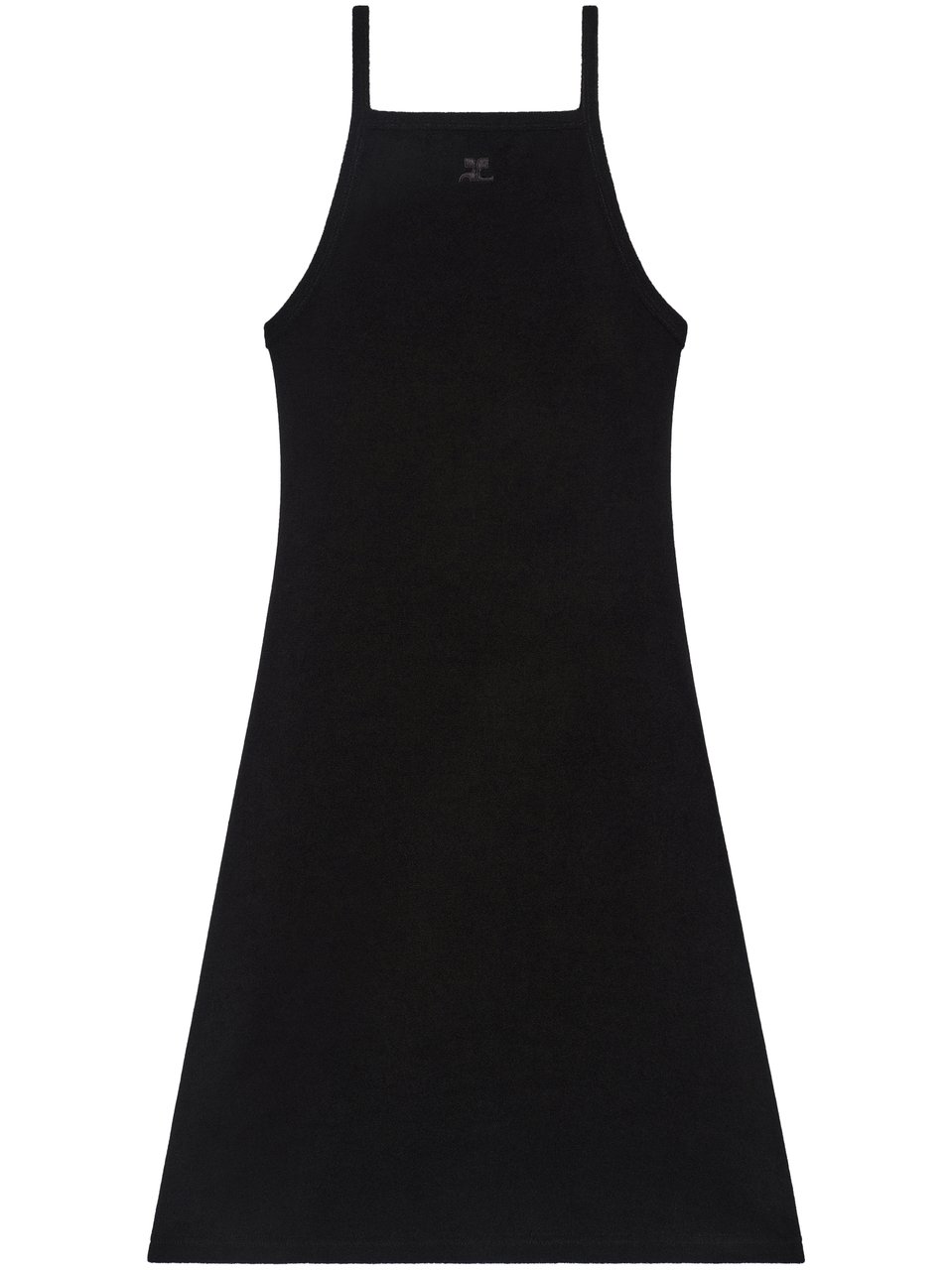 COURREGES Spongy Heritage Mini Dress with Flared Silhouette Zwart