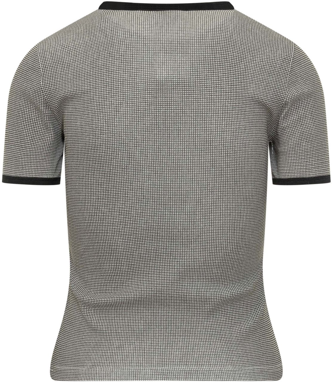 COURREGES T-shirt Pied de Poule con Profili a Contrasto Grijs