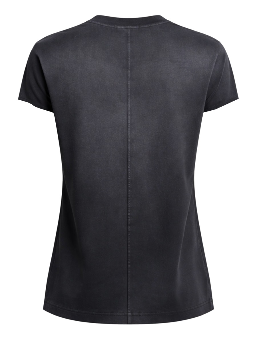 COURREGES Solarized Cotton Center Seam T-Shirt Zwart