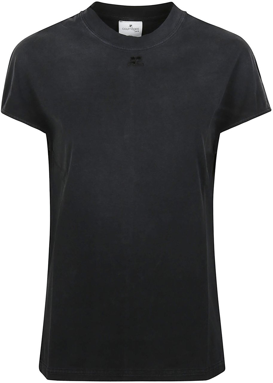 COURREGES Solarized Oversized T-shirt Black Zwart
