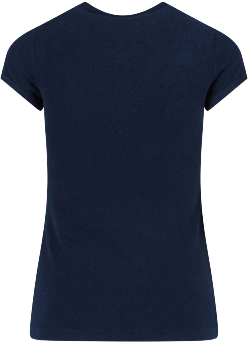COURREGES Tone-on-Tone Logo T-Shirt – Navy Blue Blauw