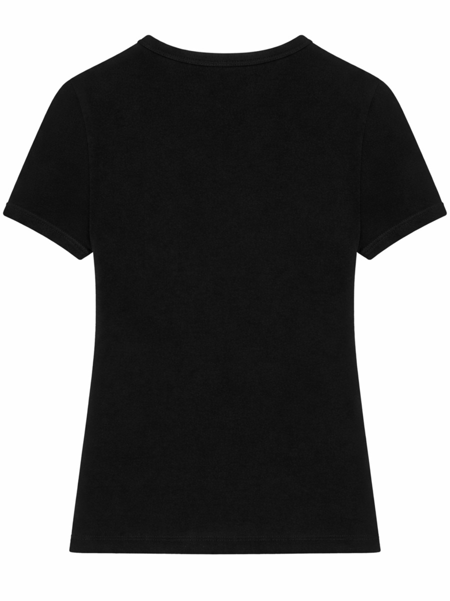 COURREGES Neutral Baby Spongy Cropped Viscose-Blend T-Shirt Zwart