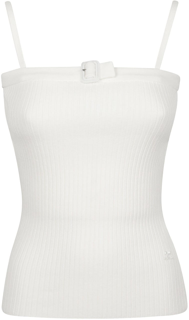 COURREGES Buckle Detail Top White Wit