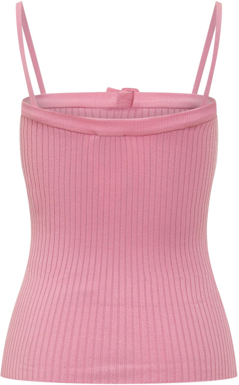 COURREGES Top in Maglia Buckle Roze