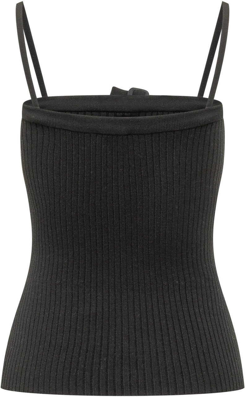 COURREGES Top in Maglia Bucle Zwart