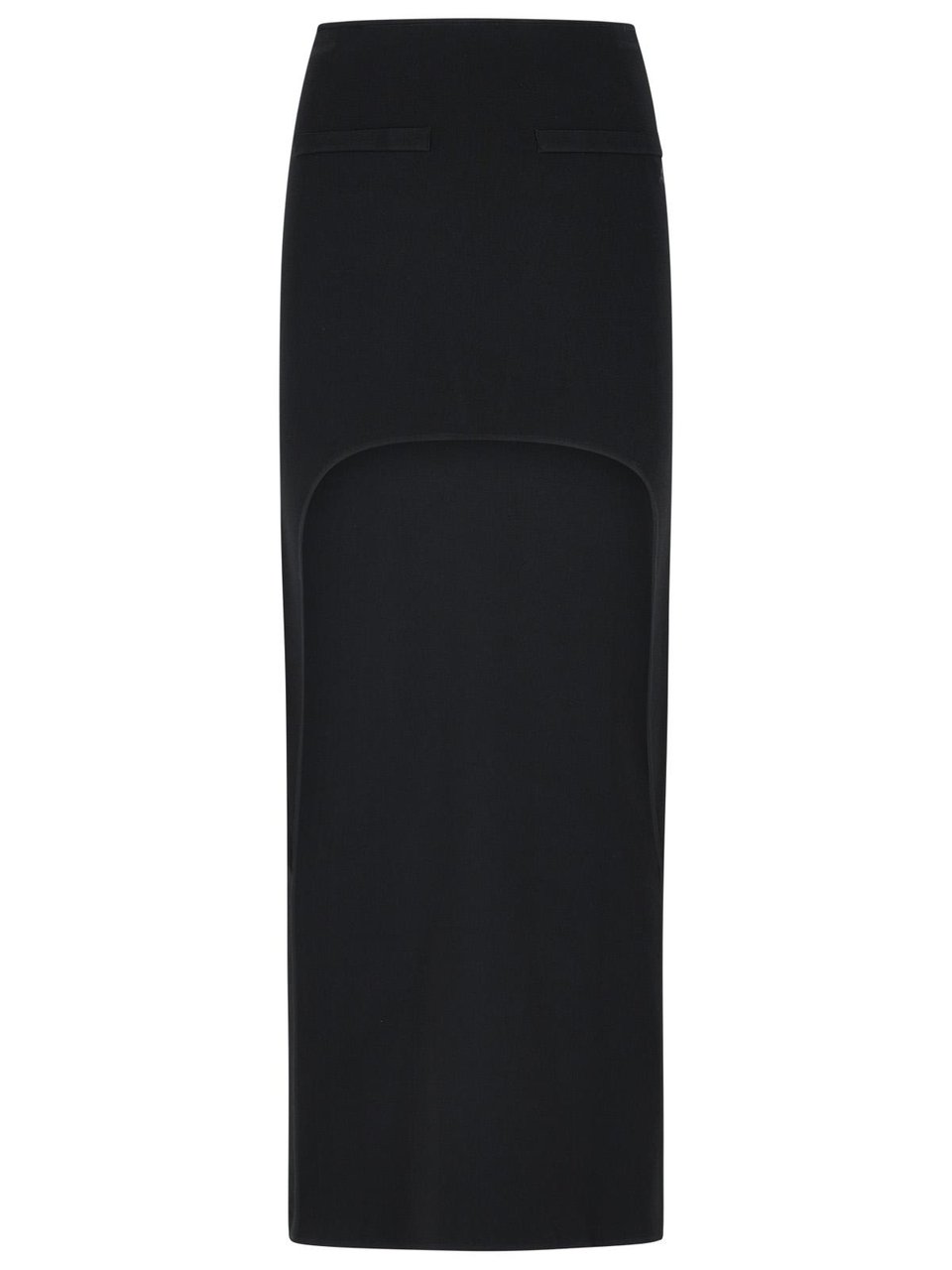 COURREGES Long Skirt In Black Viscose Blend Zwart