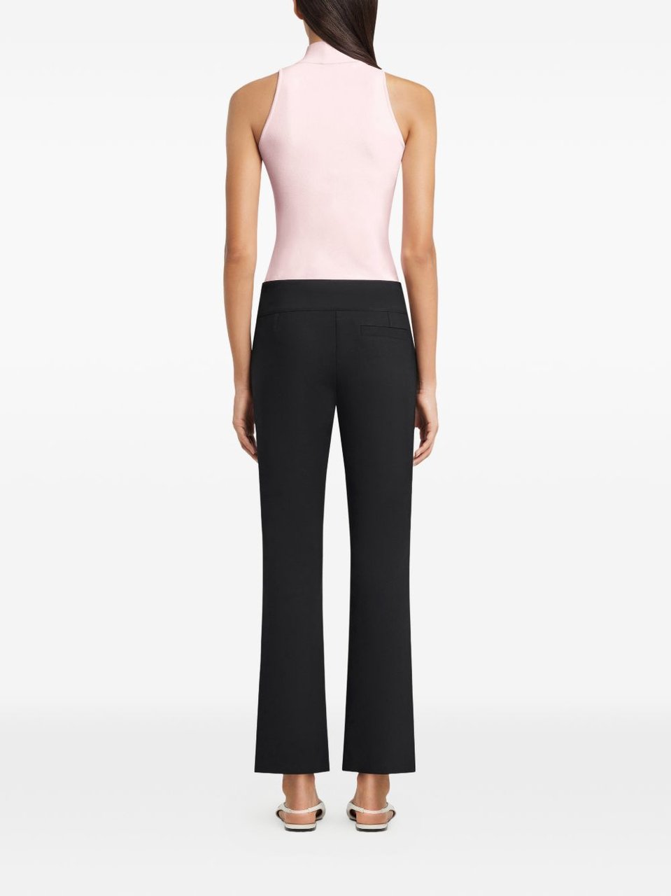 COURREGES Sleeveless Top with High Neckline and Fitted Silhouette Roze