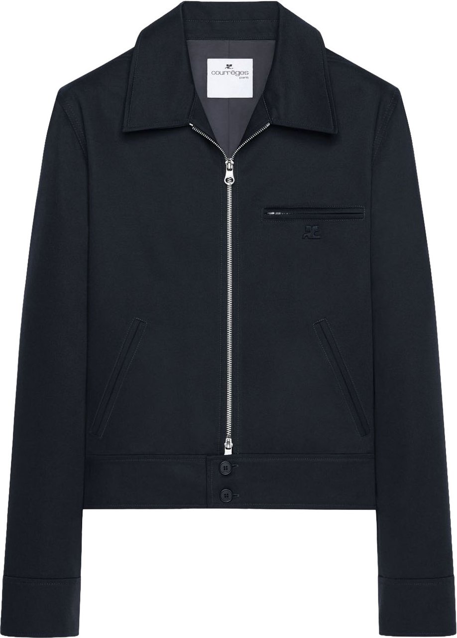 COURREGES Navy Blue Casual Jacket Zwart