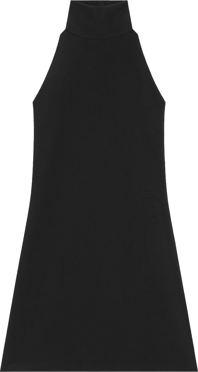 COURREGES A-Line Mini Dress With High Neck Zwart