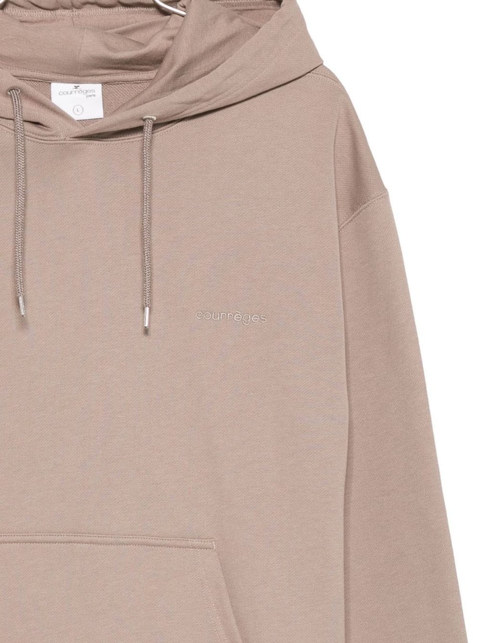 COURREGES Light Brown Drawstring Hoodie Neutraal