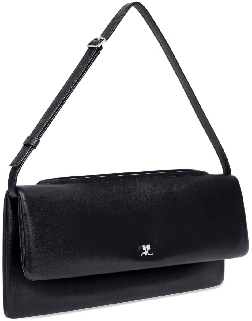 COURREGES Black Leather Bag Zwart