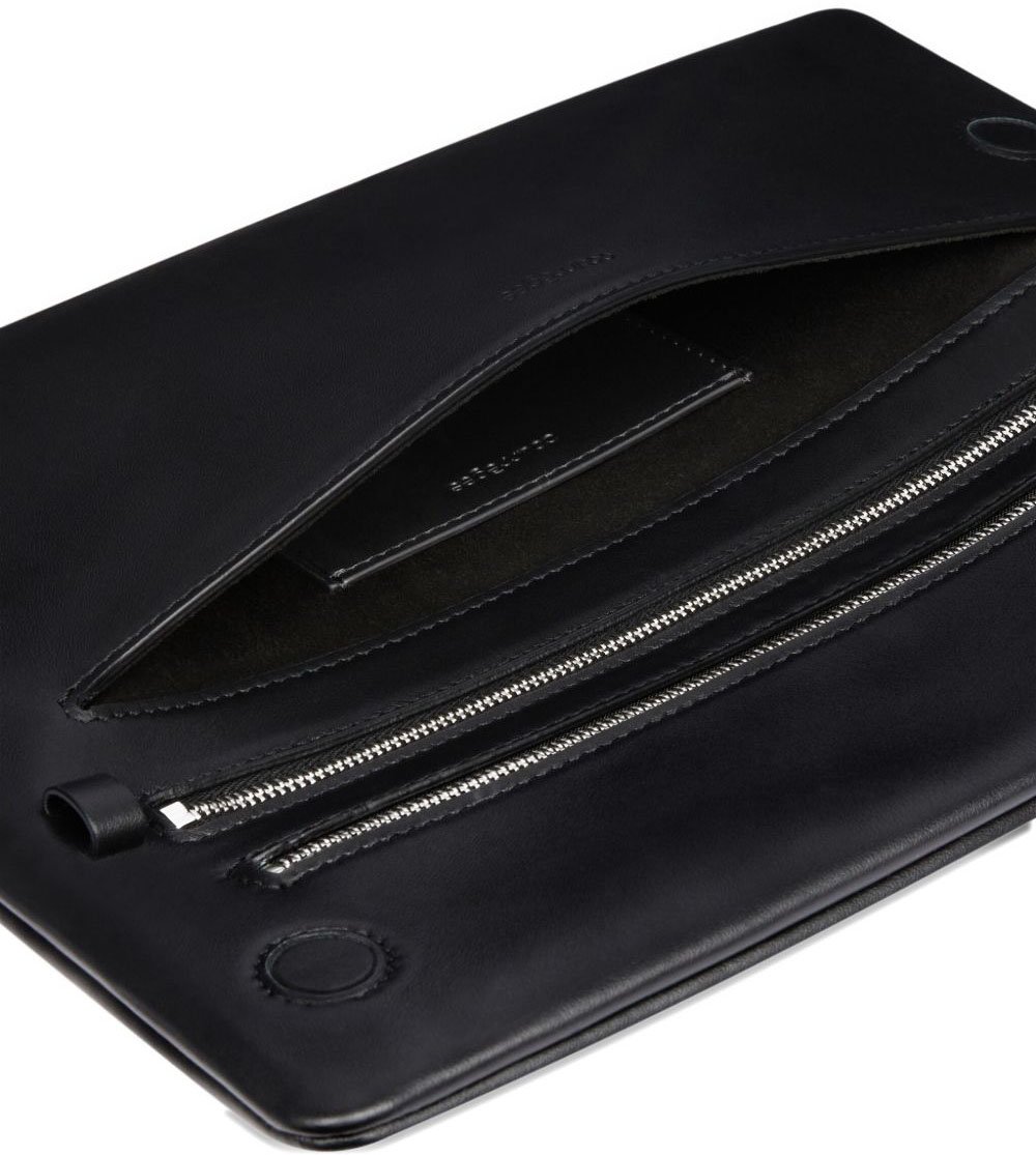 COURREGES Black Leather Bag Zwart