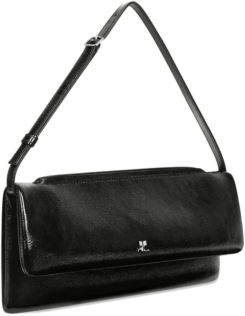 COURREGES Black Leather Bag Zwart