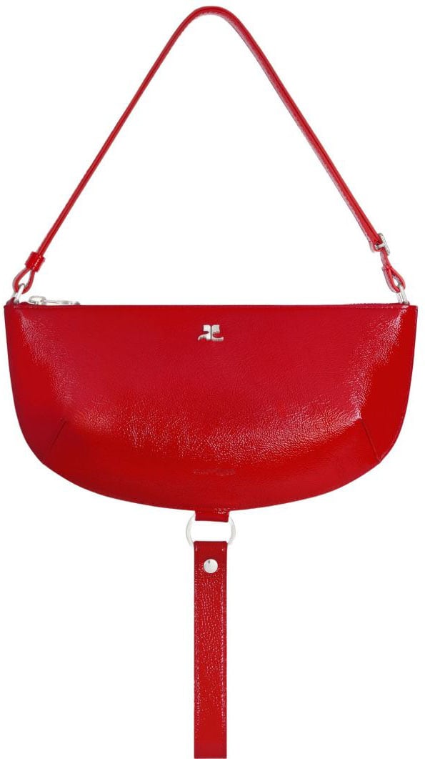 COURREGES Red Curved Shoulder Bag Rood